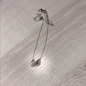 Swavorski Silver Swan Necklace